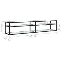 vidaXL TV-bänk vit marmor 200x40x40,5 cm härdat glas - Bild 7