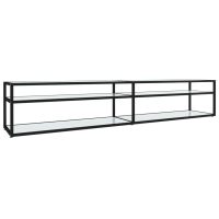 vidaXL TV-bänk vit marmor 220x40x40,5 cm härdat glas - Bild 2