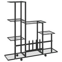 vidaXL Växtställ på hjul 94,5x25x92,5 cm svart metall - Bild 5