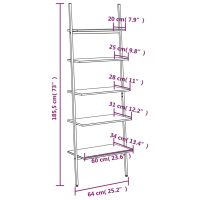 vidaXL Hylla 5 hyllplan ljusbrun och svart 64x34x185,5 cm - Bild 8