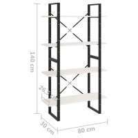 vidaXL Bokhylla 4 hyllplan vit 80x30x140 cm massiv furu - Bild 8