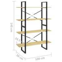 vidaXL Bokhylla 4 hyllplan 100x30x140 cm massiv furu - Bild 8