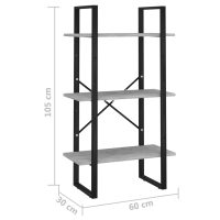 vidaXL Förvaringshylla betonggrå 60x30x105 cm spånskiva - Bild 7