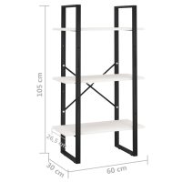 vidaXL Förvaringshylla vit 60x30x105 cm massiv furu - Bild 8