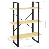 vidaXL Bokhylla 3 hyllplan 80x30x105 cm massiv furu - Bild 8