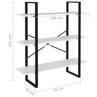 vidaXL Bokhylla vit 100x30x105 cm konstruerat trä - Bild 7