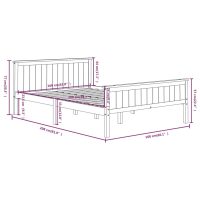 vidaXL Sängram vit massiv furu 160x200 cm - Bild 7