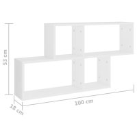 vidaXL Vägghylla vit 100x18x53 cm konstruerat trä - Bild 6