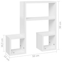 vidaXL Vägghyllor 2 st vit högglans 50x15x50 cm konstruerat trä - Bild 8