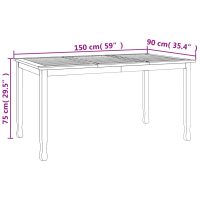 vidaXL Trädgårdsbord 150x90x75 cm massiv teak - Bild 7