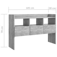 vidaXL Byrå betonggrå 105x30x70 cm konstruerat trä - Bild 8