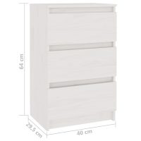 vidaXL Sängbord vit 40x29,5x64 cm massiv furu - Bild 7