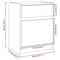 vidaXL Sängbord 40x31x50 cm massiv furu - Bild 11