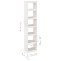 vidaXL Bokhylla/Rumsavdelare vit 40x30x199 cm massiv furu - Bild 8