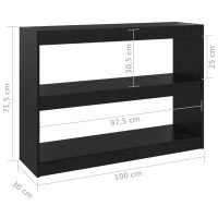 vidaXL Bokhylla/Rumsavdelare svart 100x30x71,5 cm furu - Bild 8