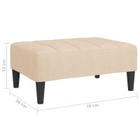 vidaXL Fotpall gräddvit 78x56x32 cm tyg - Bild 7