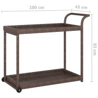 vidaXL Serveringsvagn brun 100x45x83 cm konstrotting - Bild 6