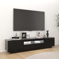 vidaXL TV-bänk med LED-belysning svart 180x35x40 cm - Bild 3