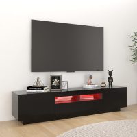 vidaXL TV-bänk med LED-belysning svart 180x35x40 cm - Bild 5