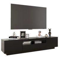 vidaXL TV-bänk med LED-belysning svart 180x35x40 cm - Bild 6