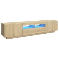 vidaXL TV-bänk med LED-belysning sonoma-ek 180x35x40 cm - Bild 2