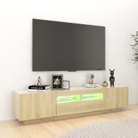 vidaXL TV-bänk med LED-belysning sonoma-ek 180x35x40 cm - Bild 3