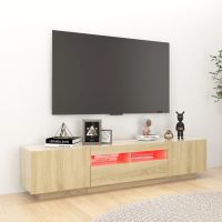 vidaXL TV-bänk med LED-belysning sonoma-ek 180x35x40 cm - Bild 4