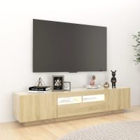 vidaXL TV-bänk med LED-belysning sonoma-ek 180x35x40 cm - Bild 5