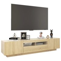 vidaXL TV-bänk med LED-belysning sonoma-ek 180x35x40 cm - Bild 6