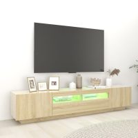 vidaXL TV-bänk med LED-belysning sonoma-ek 200x35x40 cm - Bild 5