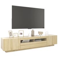 vidaXL TV-bänk med LED-belysning sonoma-ek 200x35x40 cm - Bild 6