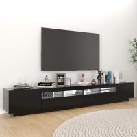 vidaXL TV-bänk med LED-belysning svart 260x35x40 cm - Bild 3