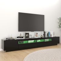 vidaXL TV-bänk med LED-belysning svart 260x35x40 cm - Bild 5