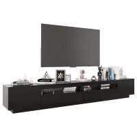 vidaXL TV-bänk med LED-belysning svart 260x35x40 cm - Bild 6