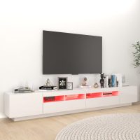 vidaXL TV-bänk med LED-belysning vit högglans 260x35x40 cm - Bild 5