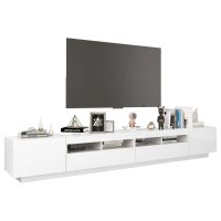 vidaXL TV-bänk med LED-belysning vit högglans 260x35x40 cm - Bild 6