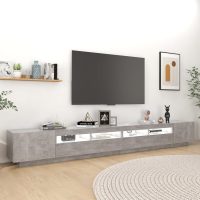 vidaXL TV-bänk med LED-belysning betonggrå 300x35x40 cm - Bild 3