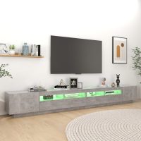 vidaXL TV-bänk med LED-belysning betonggrå 300x35x40 cm - Bild 5