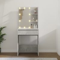 vidaXL Sminkbord med LED betonggrå 60x40x140 cm - Bild 12