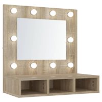 vidaXL Spegelskåp med LED sonoma-ek 60x31,5x62 cm - Bild 2