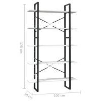 vidaXL Bokhylla 5 hyllplan vit 100x30x175 cm furu - Bild 5