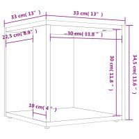 vidaXL Sidobord sonoma-ek 33x33x34,5 cm konstruerat trä - Bild 8