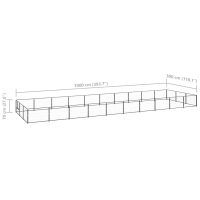 vidaXL Hundgård svart 30 m² stål - Bild 6