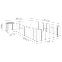 vidaXL Hundgård silver 19,36 m² stål - Bild 6