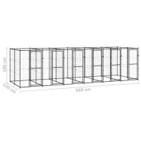 vidaXL Hundgård för utomhusbruk stål 14,52 m² - Bild 6