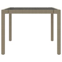 vidaXL Utebord beige 190x90x75 cm härdat glas och konstrotting - Bild 4