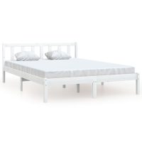 vidaXL Sängram vit massiv furu 140x190 cm - Bild 2