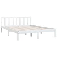 vidaXL Sängram vit massiv furu 140x190 cm - Bild 3