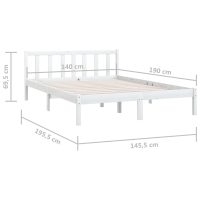 vidaXL Sängram vit massiv furu 140x190 cm - Bild 9