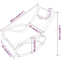 vidaXL Solsäng med kudde svart stål och textilene grå - Bild 7